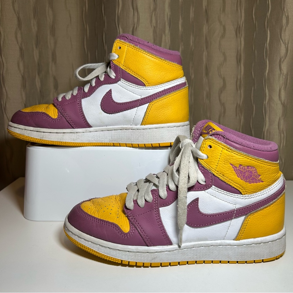 Nike Air Jordan 1 Retro High OG Brotherhood GS Youth 5Y #575441-706 Gold Purple